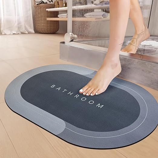 Anti-Skid Water Soaking Bathroom Print Door,Floor Bath Mat, Soft Quick Dry Water Absorbent Mat