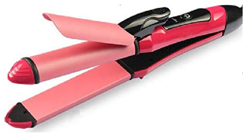 2 In 1 Hair Straightener And Curler, Professional use Women n Men with Ceramic Plate Straightener (Pink)