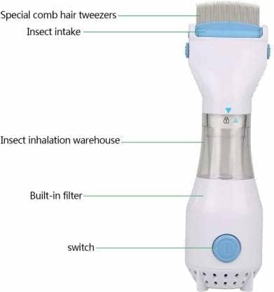 Electrical Chemical Free Head Lice Removal Comb Head Nits Capture Comb Electrical Head Lice Comb Eggs Remover Hair Vacuums Machine for lice removed