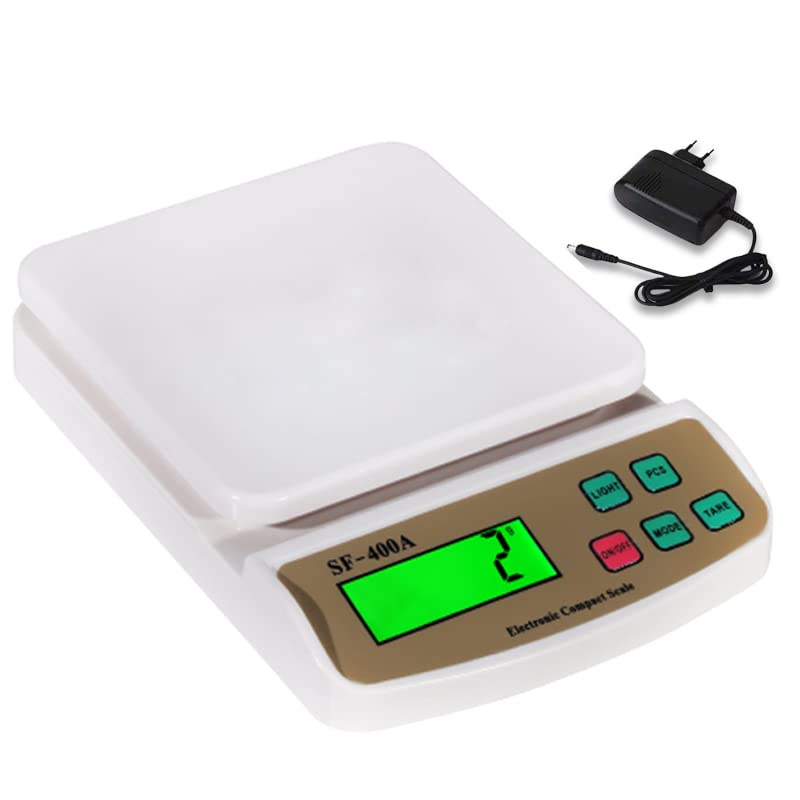 Kitchen Weighing Scale With Tare Function SF 400A with Adaptor 10 kg Digital Multi-Purpose food weight machine for shop home use baking small portable countertop plastic ABS body