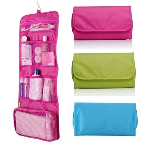 Travel Waterproof Portable Hanging Toiletry Bag Women Cosmetic Organizer Pouch Hanging Cute Wash Bags Makeup Bag Professional (Multicolour)