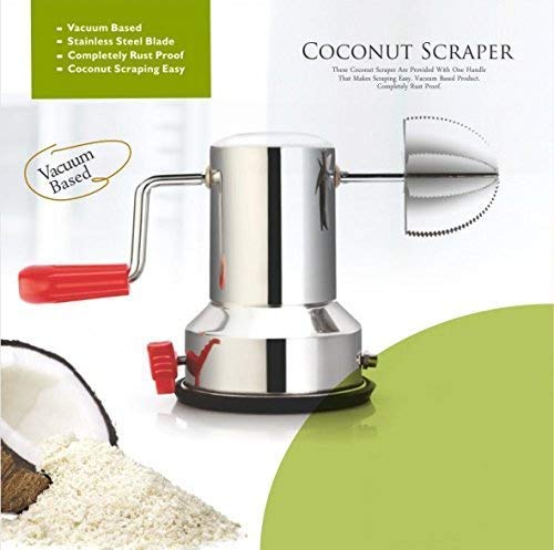 SS Coconut Scrapper Crusher with Vacuum Base, Coconut scrapers Machine, Coconut scrapers Latest graters for Kitchen Stainless Steel