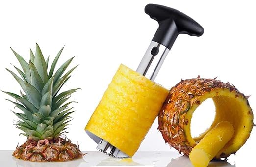 Premium Pineapple Cutter Corer and Slicer Tool with Sharp Built in Blade for Easy Coring and Ring Slices