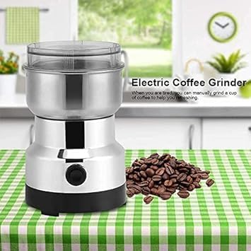 Coffee Grinder Multi Functional Electric Stainless Steel Herbs Spices Nuts Grain Grinder, Portable Coffee Bean Seasonings Spices Mill Powder Machine Grinder