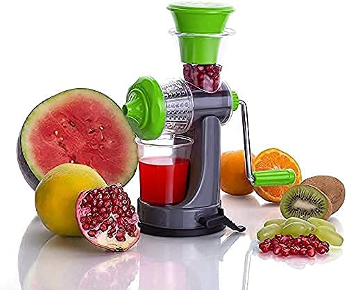 Mini Juicer Machine Plastic Portable Hand Juicer Machine, Fruit and Vegetable Manual Vacuum Locking System for Home and Kitchen n Travel