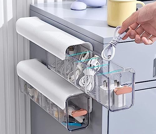 Wall Mounted Socks Storage Box 6 Cell New Clear Transparent Storage Box Multi Functional Plastic Storage Rack for Clothes, Socks Ties Data Cable Spices Grid Closet for Home Wardrobe