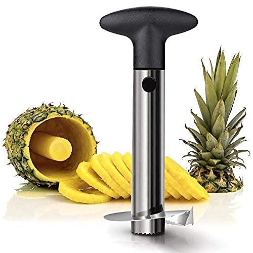 Premium Pineapple Cutter Corer and Slicer Tool with Sharp Built in Blade for Easy Coring and Ring Slices