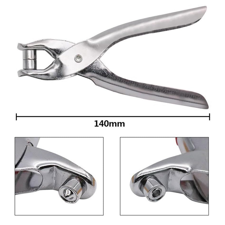 Rivet Setter Punch Pliers Belt Holes Eyelet Setting Tool with 100 pcs Easy Press Hollow Grommets Eyelet Setting Pliers