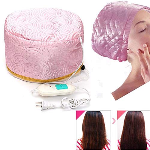 Hair Care Thermal Head Spa Cap Treatment with Beauty Steamer Nourishing Heating Cap, Spa Cap Steamer For hair Women Pink Color