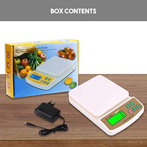 Kitchen Weighing Scale With Tare Function SF 400A with Adaptor 10 kg Digital Multi-Purpose food weight machine for shop home use baking small portable countertop plastic ABS body