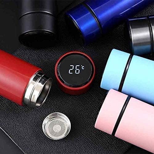 Temperature Smart Vacuum Insulated Thermos Water Bottle with Led Temperature Display 304 Stainless Steel Perfect for Hot and Cold Drinks (Black, 500Ml)