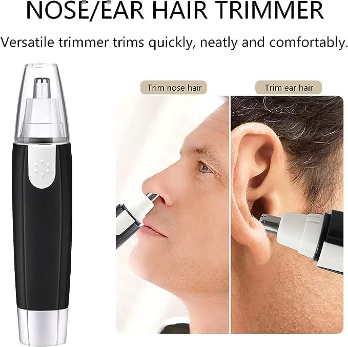 3 in 1 Electric Nose & Ear Hair Trimmer for Men n Women, Dual-edge Blades Painless Nose and Ear Hair Remover Trimmer Eyebrow Flawless Electronic