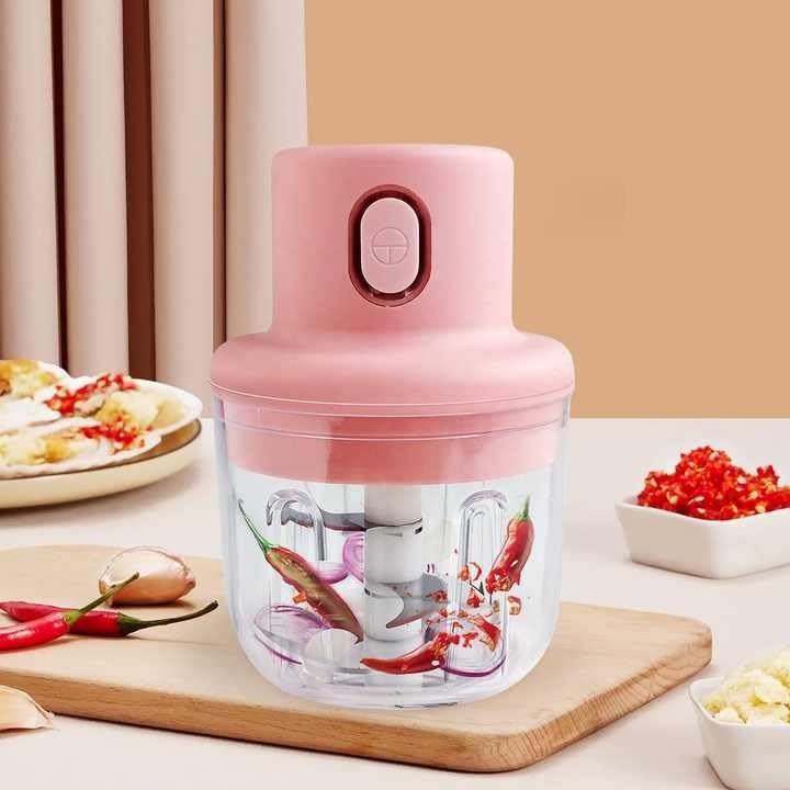 Electric Mini Garlic Chopper Mixer, Fruit Vegetable Cutter Usb Rechargeable Speedy Mini Chopper