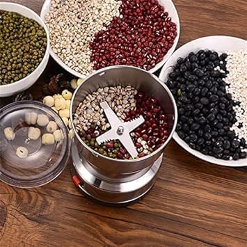 Coffee Grinder Multi Functional Electric Stainless Steel Herbs Spices Nuts Grain Grinder, Portable Coffee Bean Seasonings Spices Mill Powder Machine Grinder