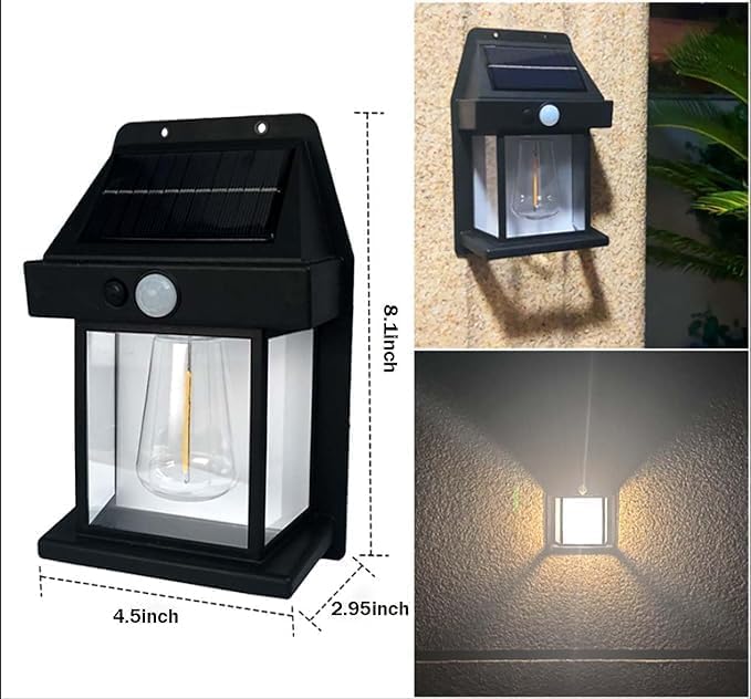 New Wireless Dusk to Dawn Motion Sensor LED Wall Sconce, Solar Light Outdoor Wall Light, Solar Lamp with Motion Sensor, Waterproof Outdoor Lamp for Garden, Patio, Yard