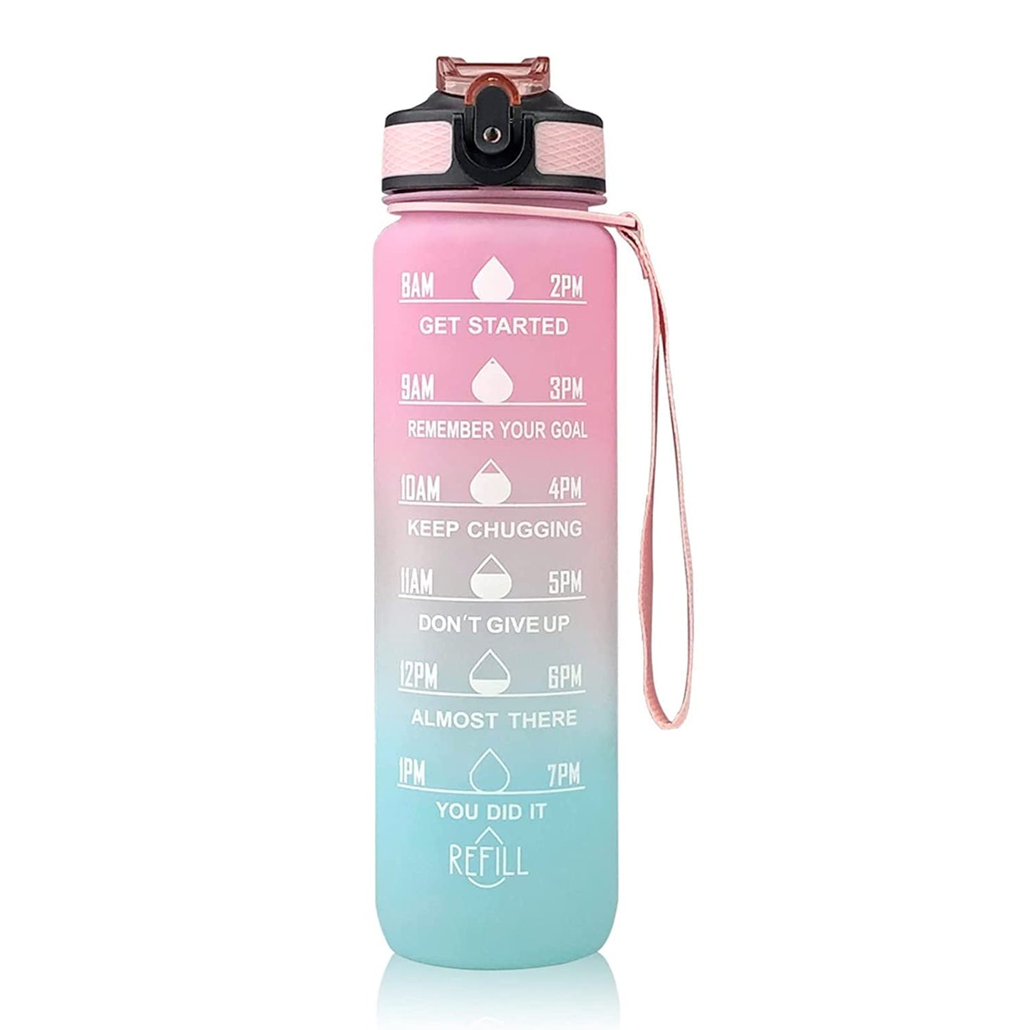 Motivational Water Bottle 1 liter Sipper Bottle For Adults With Time Measurement Non Toxic Water bottle for office,Water bottle for gym