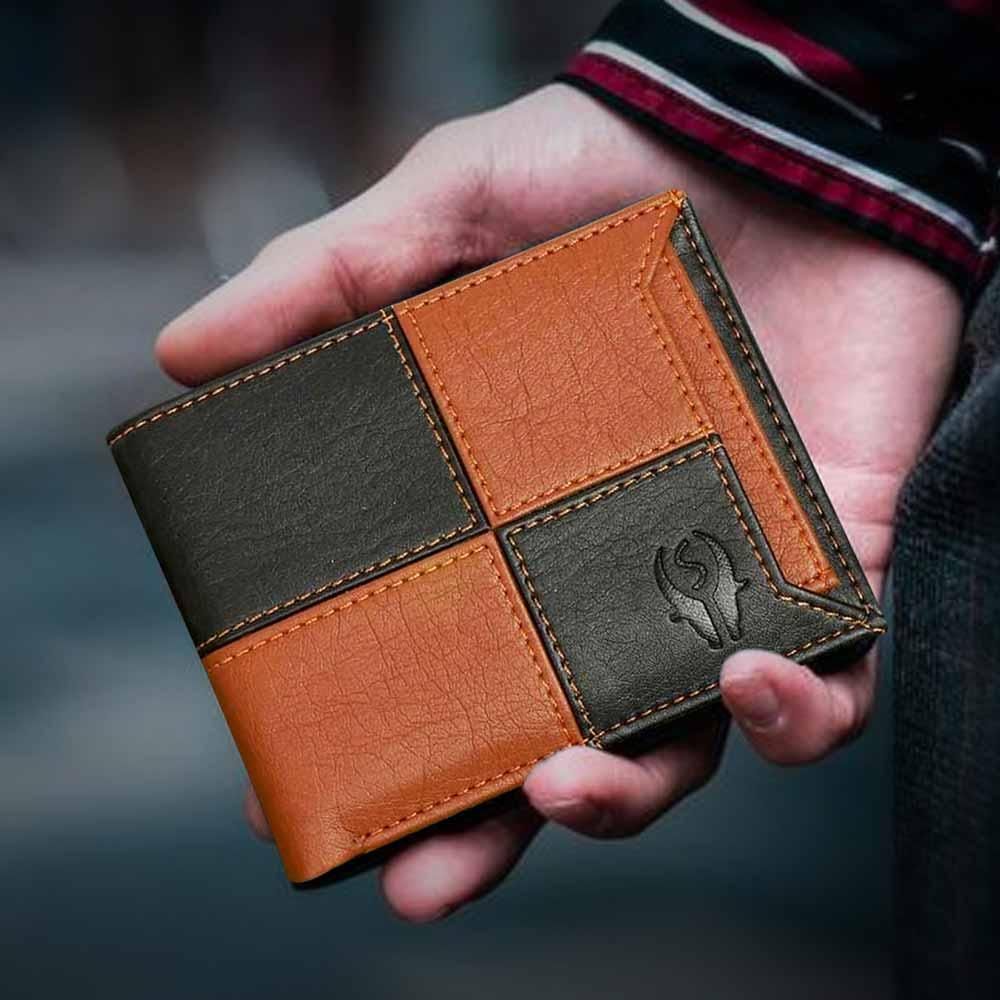 SAMTROH Men Travel, Casual, Trendy, Formal Brown, Black Artificial Leather Wallet (6 Card Slots)