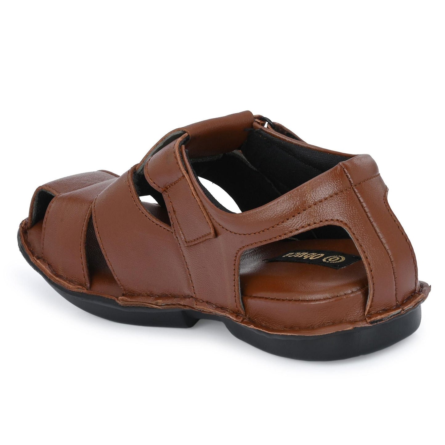 Men's PU Leather Brown Velcro Casual Sandal