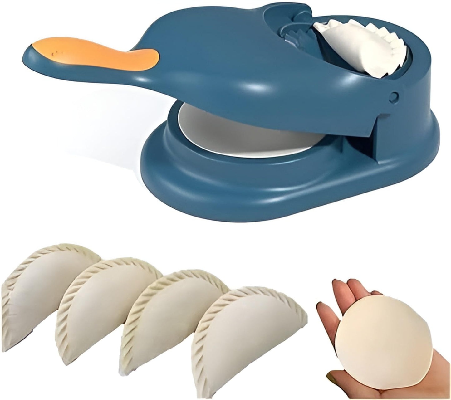 2 in 1 Dumpling Maker Ghughra Momos Maker Machine, Skin Press Mould for Gujiya Ghughra Mould Machine,Kitchen Dumpling Making Tool with Dumpling Puri Maker Momo Maker