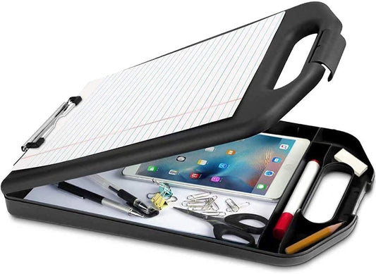 Clipboard with Storage Plastic Storage Clipboard Form Holder Binder with High Capacity Clip Posse Box for Office Business Professionals Stationer