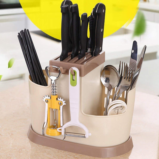 Chop Stick Holder Multi-Functional Self Draining Organiser Chopsticks Basket for Knife & Other Kitchen Cutlery Storage Holder for Dinning Tables