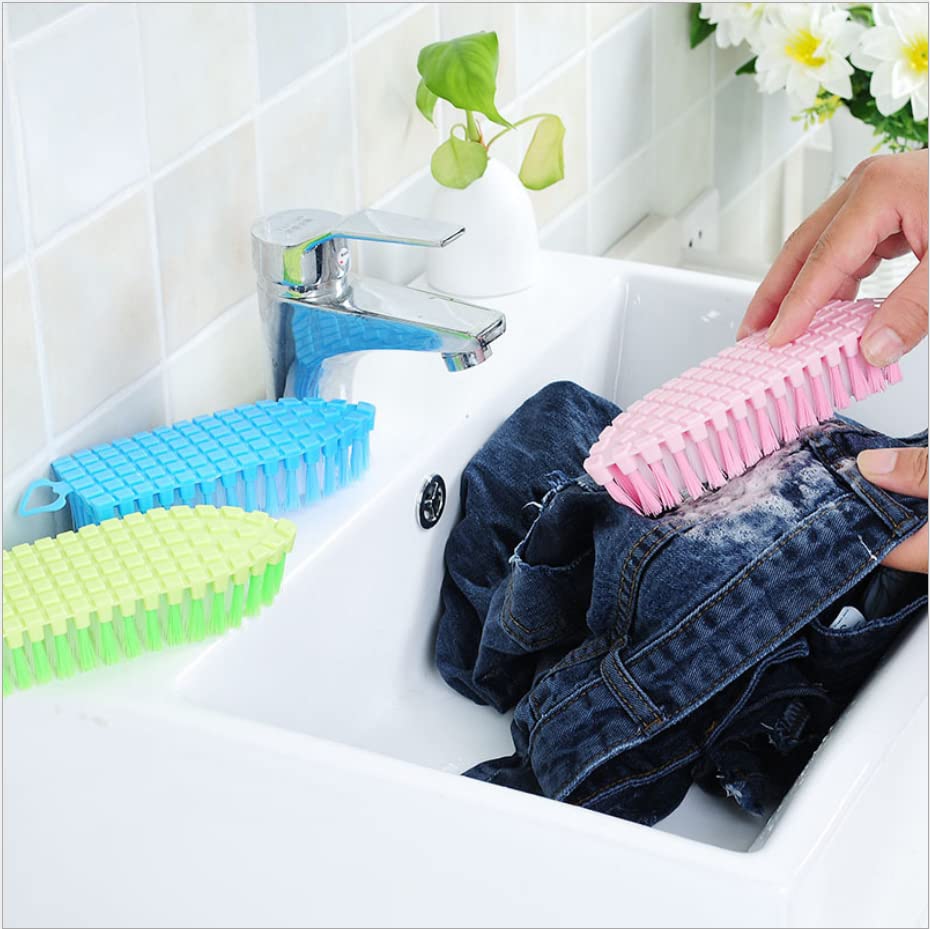 Plastic Multipurpose Flexible Cleaning Brush for Home Kitchen Bathroom Tiles, Floor, Taps, and Cloths Washing (2 Pcs Pack)