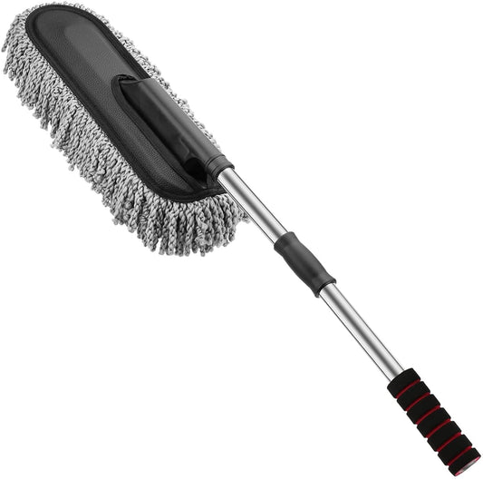 Super Soft Microfiber Car Duster Exterior with Extendable Handle, Car Brush Duster for Car Cleaning Dusting