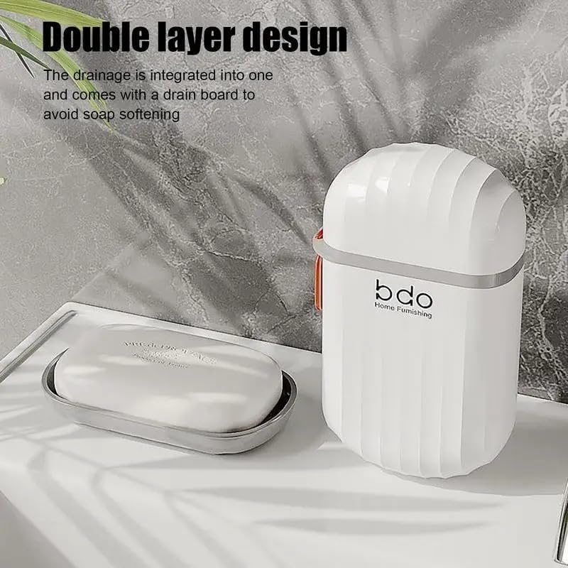 Portable Waterproof Leak Proof Travel Soap Box Case Holder Plastic Soap Case Box Holder Dish Container for Bathroom Outdoors Travel Home Use (2 Pcs Combo)