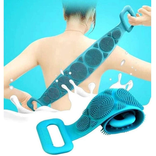 Body scrubber belt bath brush silicone scrub back skin shower double exfoliating massager long cleaning easy side clean lathers for men women