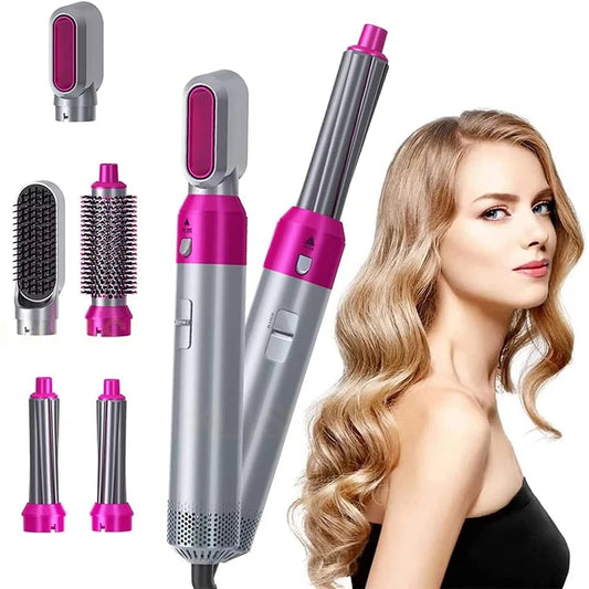 5 in 1 Hot Air Styler Hair Dryer Comb Multi functional Styling Tool for Curly Hair machine for Straightening Curling Drying Combing Scalp Massage Styling For Women (15 Years Warranty)