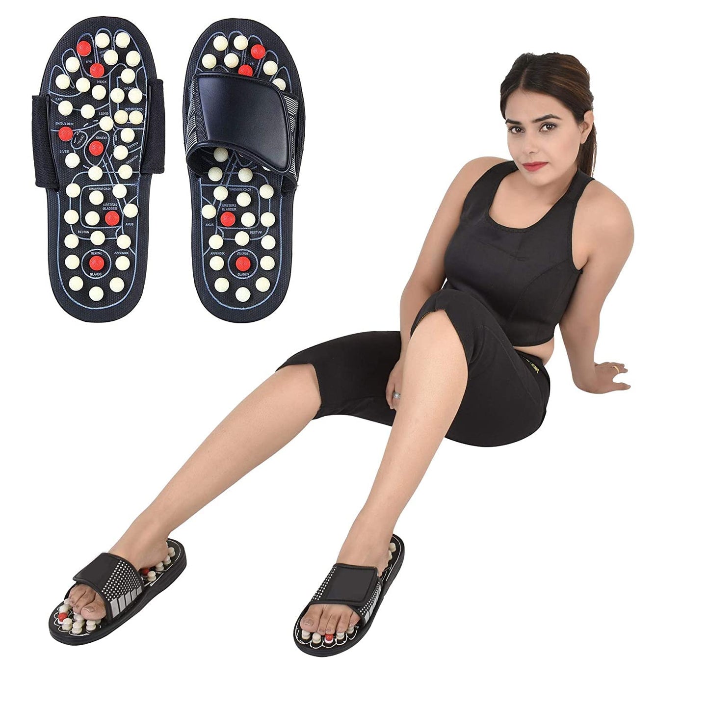 Manual Spring Acupressure and Magnetic Therapy Accu Paduka Slippers for Full Body Blood Circulation Natural Slippers For Men and Women