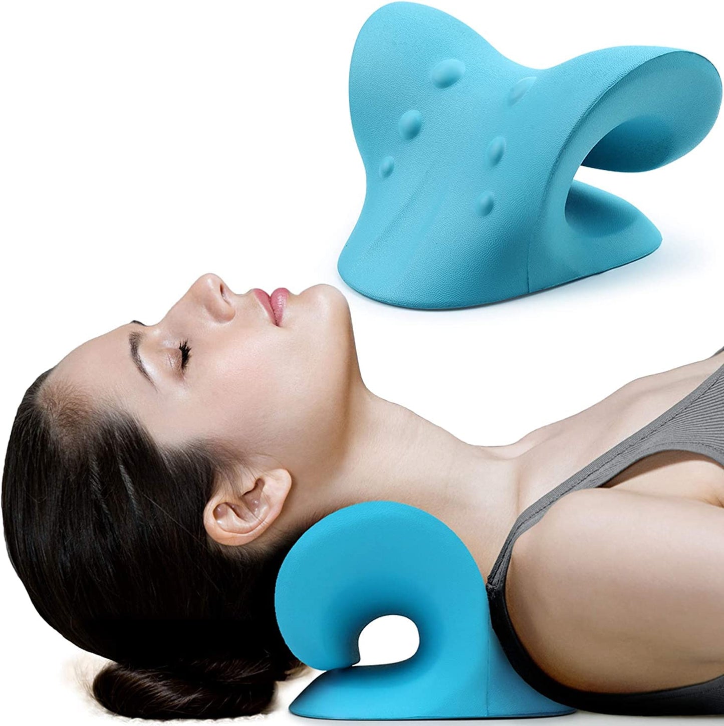 Neck n Shoulder Relaxer Neck Stretcher Orthopedic Pillow Neck Pain Relief Chiropractic Pillow Ergonomic Traction Neck Support Pillow Silicone