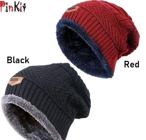 Woolen Unisex Beanie Cap For Winter (Pack of 2)