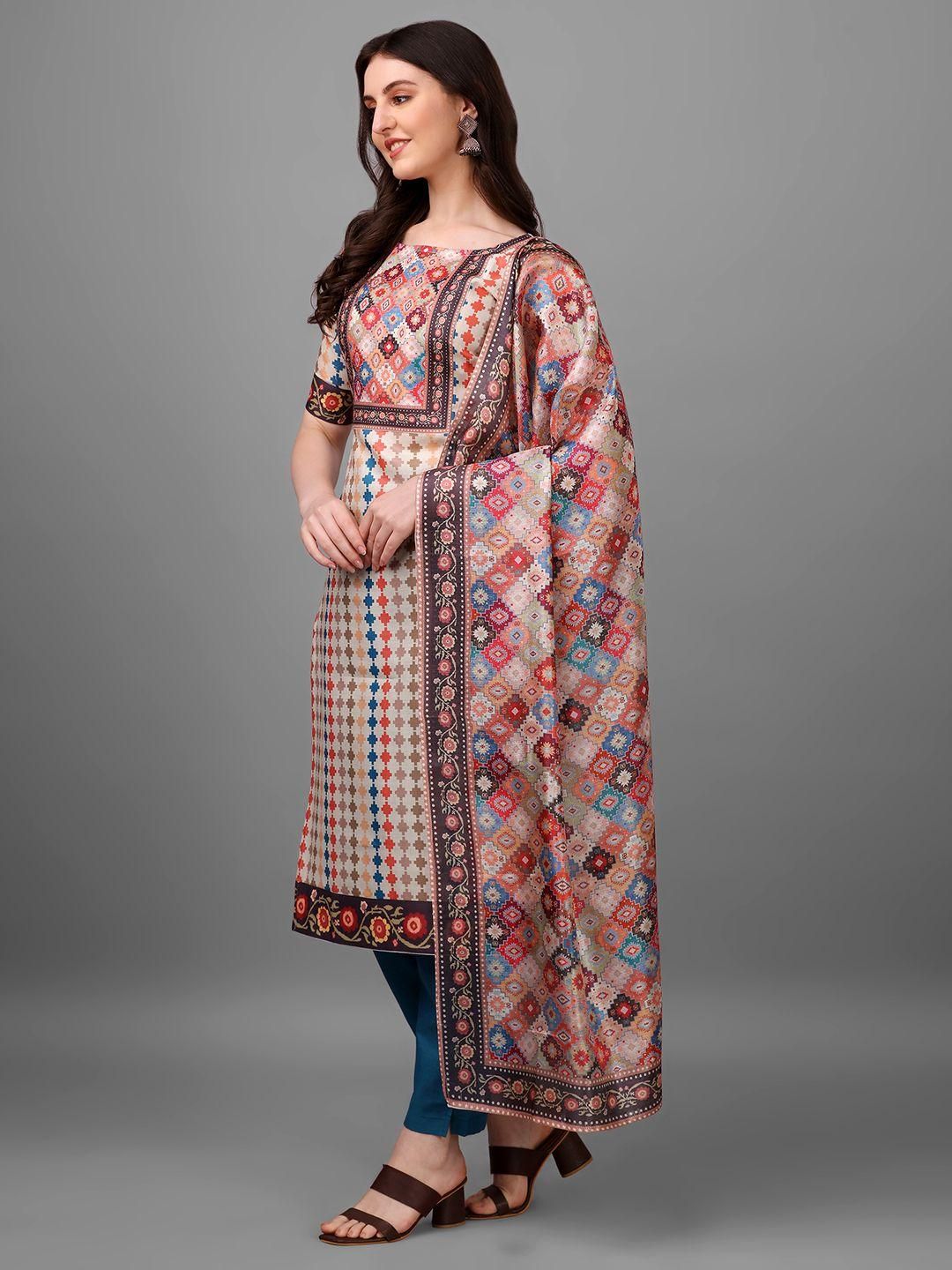 Straight Printed Round Neck Women Kurta Set