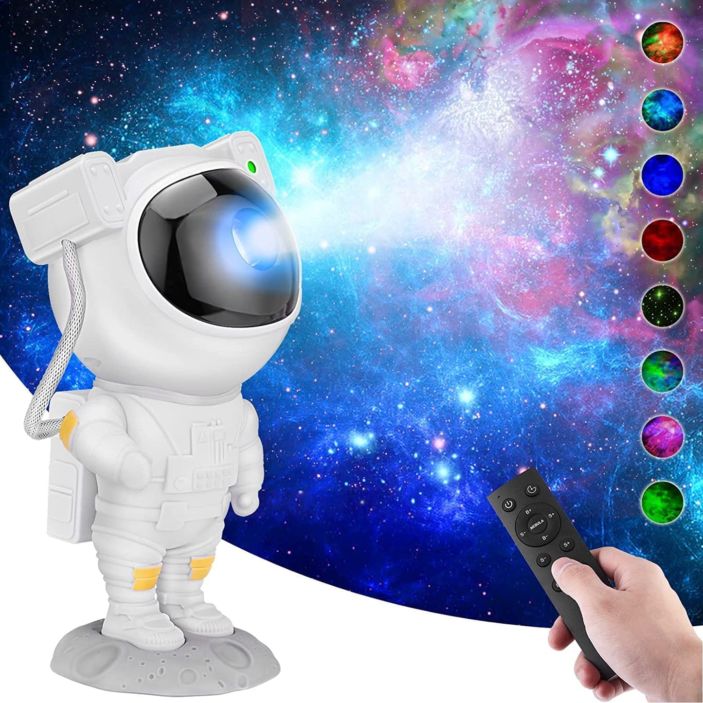 Astronaut Galaxy Projector with Remote Control 360° Adjustable Timer Kids Astronaut Nebula Night Light for Gifts, Baby Adults Bedroom, Gaming Room, Home and Party (Corded Electric)